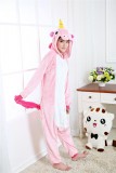 Adult Cartoon Flannel Unisex Pink Flying Horse Animal Onesies Anime Kigurumi Costume Pajamas Sets KT077