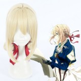 45cm Medium Long Golden Wig Violet Evergarden Cosplay Hair Wig Syntheric Anime Cosplay Wigs CS-367D