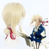 45cm Medium Long Golden Wig Violet Evergarden Cosplay Hair Wig Syntheric Anime Cosplay Wigs CS-367D