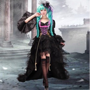 High Quality Vocaloid Miku Costume Halloween Party Lolita Dress Anime Cosplay Costume HD006