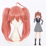 45cm Medium Long Watermelon Red Darling in the Franxx Miku Synthetic Anime Cosplay Wigs 2Ponytails CS-368D