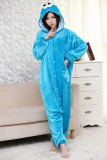 Adult Cartoon Flannel Unisex Blue&Red Cookie Monster Onesie Animal Onesies Anime Kigurumi Costume Pajamas Sets KT090