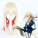 45cm Meduim Long Light Golden Violet Evergarden Cosplay Anime Synthetic Hair Wigs CS-367A