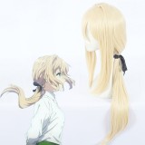 75cm Long Straight Light Golden Wig Violet Evergarden Cosplay Hair Synthetic Anime Cosplay Wigs CS-367C