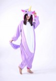 Adult Cartoon Flannel Unisex Purple Flying Horse Animal Onesies Anime Kigurumi Costume Pajamas Sets KT076