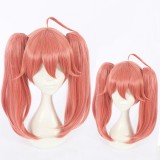 45cm Medium Long Watermelon Red Darling in the Franxx Miku Synthetic Anime Cosplay Wigs 2Ponytails CS-368D