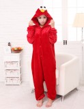 Adult Cartoon Flannel Unisex Blue&Red Cookie Monster Onesie Animal Onesies Anime Kigurumi Costume Pajamas Sets KT090