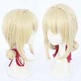 45cm Medium Long Golden Wig Violet Evergarden Cosplay Hair Wig Syntheric Anime Cosplay Wigs CS-367D