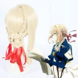 45cm Meduim Long Light Golden Violet Evergarden Cosplay Anime Synthetic Hair Wigs CS-367A