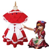 LOL Game Cosplay Costume Little Red Riding Hood Anne Anime Costume Halloween Lolita Maid Uniform Dress COS-184