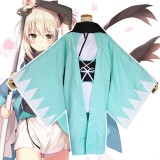 Fate/Grand Order Cosplay Okita Souji Costume Green Kimono Saber Anime Cosplay Costume COS-196