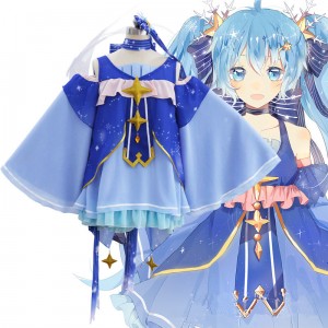 Vocaloid Cosplay Costume Snow Miku Costume Lolita Dress Anime Cosplay Costume COS-198