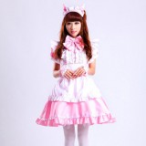 Girls Pink Sexy Japanese Halloween Costumes Lolita Maid Princess Dress Anime Cosplay Costumes MS032