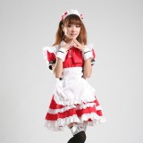 Red Sexy Japanese Halloween Costumes Lolita Maid Princess Dress Anime Cosplay Costumes MS021