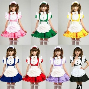 Multi Colors Sexy Japanese Halloween Costumes Lolita Maid Princess Dress Anime Cosplay Costumes MS006