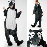 Adult Cartoon Flannel Unisex Blue Baddest Wolf Animal Onesies Anime Kigurumi Costume Pajamas Sets KT064