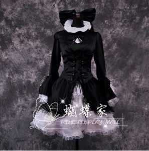 High Quality Fate/Hellow Black Saber Costume Lolita Cosplay Dress Halloween Party Costume HD017