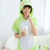 Adult Cartoon Cotton Unisex Frog Summer Onesie Anime Kigurumi Costumes Pajamas Sets ST020