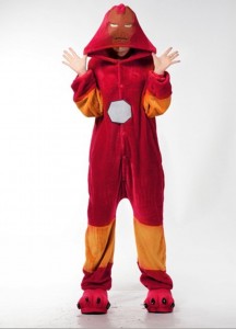 Adult Cartoon Flannel Unisex Ironman Animal Onesies Anime Kigurumi Costume Pajamas Sets KT066