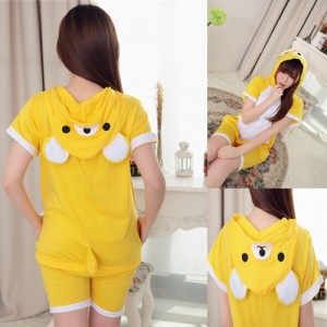 Adult Cartoon Cotton Unisex Rilakkuma Summer Onesie Anime Kigurumi Costumes Pajamas Sets ST012