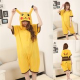 Adult Cartoon Cotton Unisex Pikachu Summer Onesie Anime Kigurumi Costumes Pajamas Sets ST009