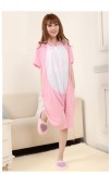 Adult Cartoon Cotton Unisex Pink&Black Pig Summer Onesie Anime Kigurumi Costumes Pajamas Sets ST005