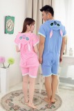 Adult Cartoon Cotton Unisex Blue&Pink Stitch Summer Onesie Anime Kigurumi Costumes Pajamas Sets ST014