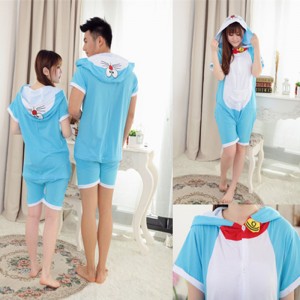 Adult Cartoon Cotton Unisex Doraemon Summer Onesie Anime Kigurumi Costumes Pajamas Sets ST002