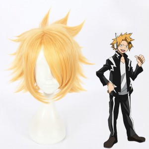 30cm Short Blonde My Hero Academia Cosplay Kaminari Denki Wig Synthetic Anime Cosplay Wigs CS-376A