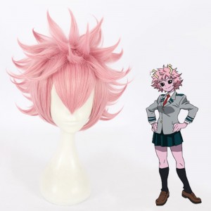 35cm Short Pink Wig My Hero Academia Acidgirl Hair Wig Synthetic Anime Cosplay Wigs CS-378A