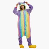 Adult Cartoon Flannel Unisex Rainbow Panda Onesie Animal Onesies Anime Kigurumi Costume Pajamas Sets KT098