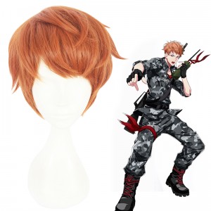 30cm Short Orange Hypnosis Mic Busujima Meison Riou Wig Cosplay Synthetic Anime Hair Wigs CS-383J