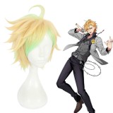 30cm Short Blonde Green Mixed Hypnosis Mic Hifumi Izanami Wig Synthetic Anime Cosplay Wigs CS-383H