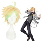 30cm Short Blonde Green Mixed Hypnosis Mic Hifumi Izanami Wig Synthetic Anime Cosplay Wigs CS-383H