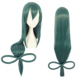 100cm Long Straight Dark Green My Hero Academia Wig Asui Tsuyu Synthetic Anime Cosplay Wigs CS-384A