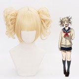 30cm Short Beige My Hero Academia Himiko Toga Wig Synthetic Anime Cosplay Wigs 2Ponytails CS-384B