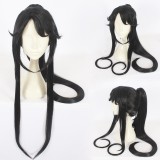 100cm Long Straight Black Grandmaster of Demonic Cultivation Lan Sizhui Synthetic Anime Cosplay Wig One Ponytail CS-387A