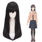 60cm Long Straight Black Bloom Into You Nanami Touko Wig Synthetic Anime Cosplay Wigs CS-390A
