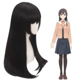 60cm Long Straight Black Bloom Into You Nanami Touko Wig Synthetic Anime Cosplay Wigs CS-390A