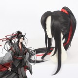 80cm Long Straight Black Grandmaster of Demonic Cultivation Wei Wuxian Synthetic Anime Cosplay Wig One Ponytail CS-386A