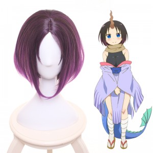 35cm Short Purple Mixed Kobayashi Maid Dragon Cosplay Elma Anime Synthetic Cosplay Wigs CS-325E