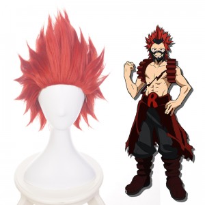 35cm Short Red My Hero Academia Anime Kirishima Eijirou Wig Synthetic Hair Cosplay Wigs CS-384F