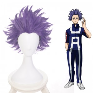 35cm Short Purple My Hero Academia Shisen Hitoshi Wig Synthetic Anime Cosplay Wigs CS-384E