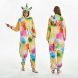 2019 New Adult Cartoon Flannel Unisex Unicorn Deer Tiger Fox Lion Animal Onesies Anime Kigurumi Costume Pajamas Sets