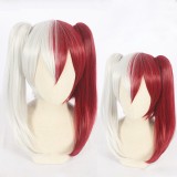 65cm Long Silver&Red My Hero Academia Cosplay Todoroki Shoto Wig Synthetic Anime Wigs With 2Ponytails CS-384G