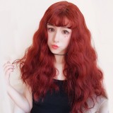 65cm Long Curly Taro Yellow Brown Retro Red Wig Synthetic Party Hair Anime Cosplay Lolita Wigs CS-298