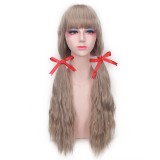 65cm Long Curly Taro Yellow Brown Retro Red Wig Synthetic Party Hair Anime Cosplay Lolita Wigs CS-298