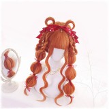 70cm Long Curly Orange Hair Wig Synthetic Anime Cosplay Lolita Wig CS-820A