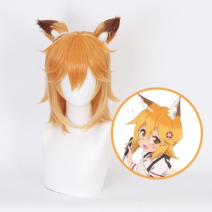 35cm Short Orange Mixed The Helpful Fox Senko San Senko Wig Synthetic Anime Cosplay Wigs CS-473A