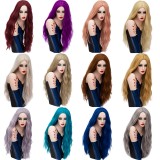 2019 New Fashion Halloween 70cm Long Curly Multi Colors Synthetic Anime Hair Wig Cosplay Lolita Wigs